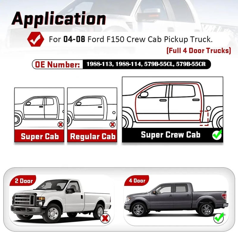 Wocch F150 Cab Corners Pickup Truck Corner Rust Repair Steel Panel Cover for Ford F150 Crew Cab 4 Door 2004 20005 2006 2007 2008 - Image 2